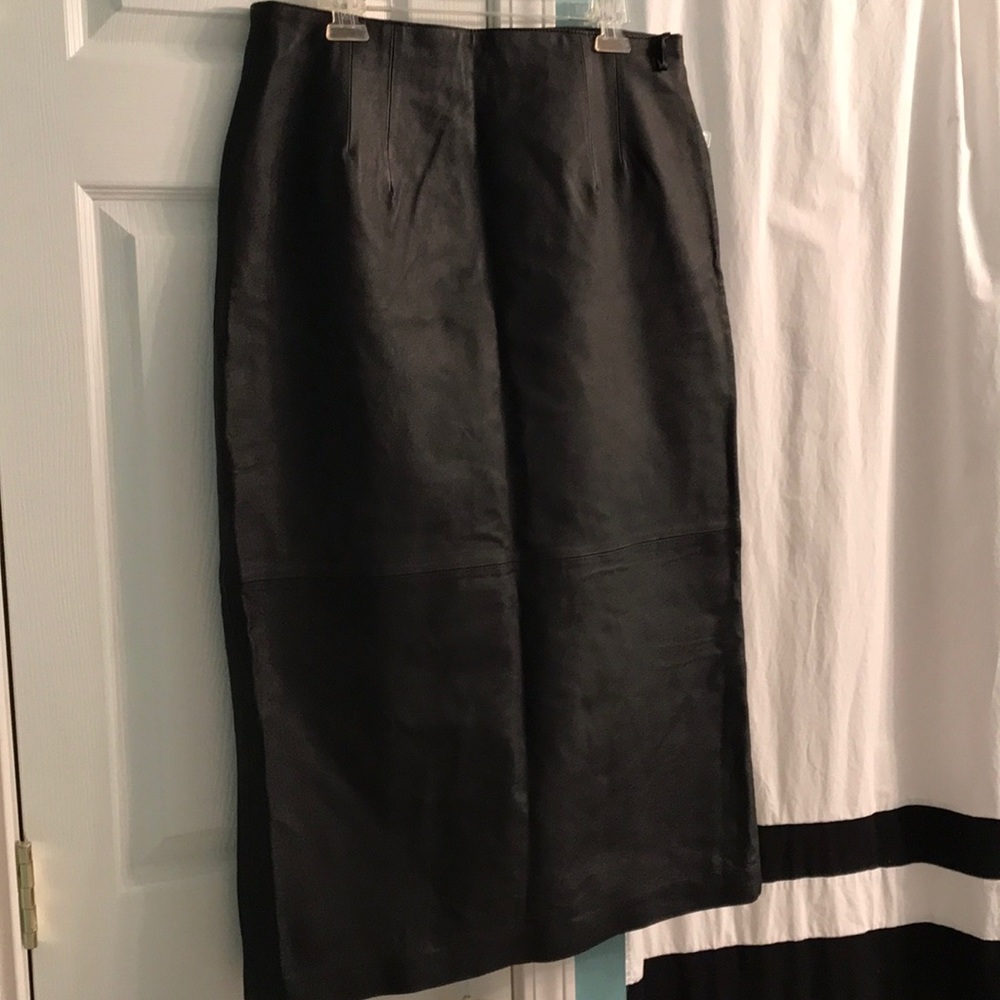 VINTAGE Long leather skirt
